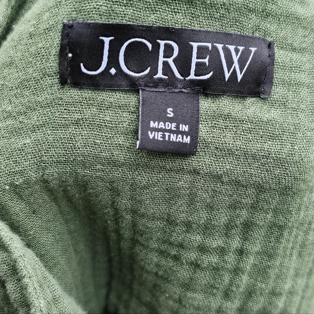 J. Crew Utility Green Fresco Soft Pull Over Gauzey Top Size Small